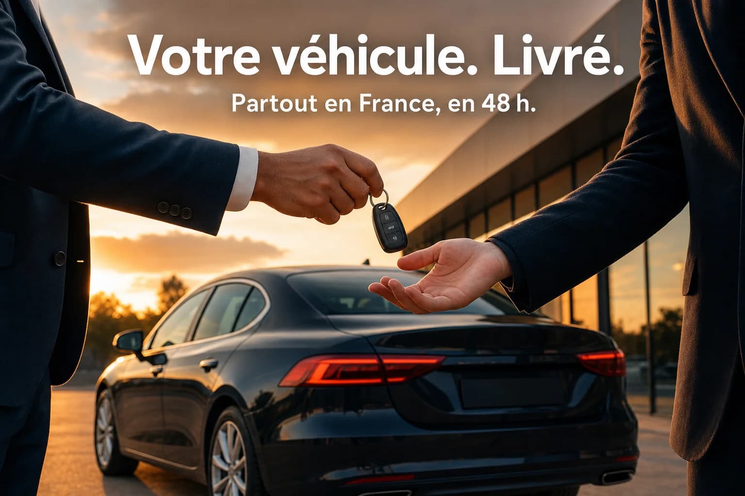 Remise des clés d'une berline livrée